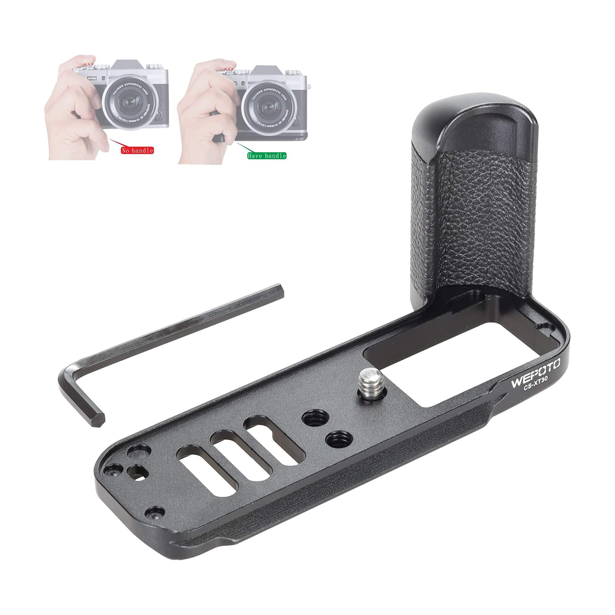 Fujifilm X-T30 X-T20 X-T10 Cameras Handgrip Expansion Grip with Quick Release Plate for Arca Release clip, Lightweight Handle