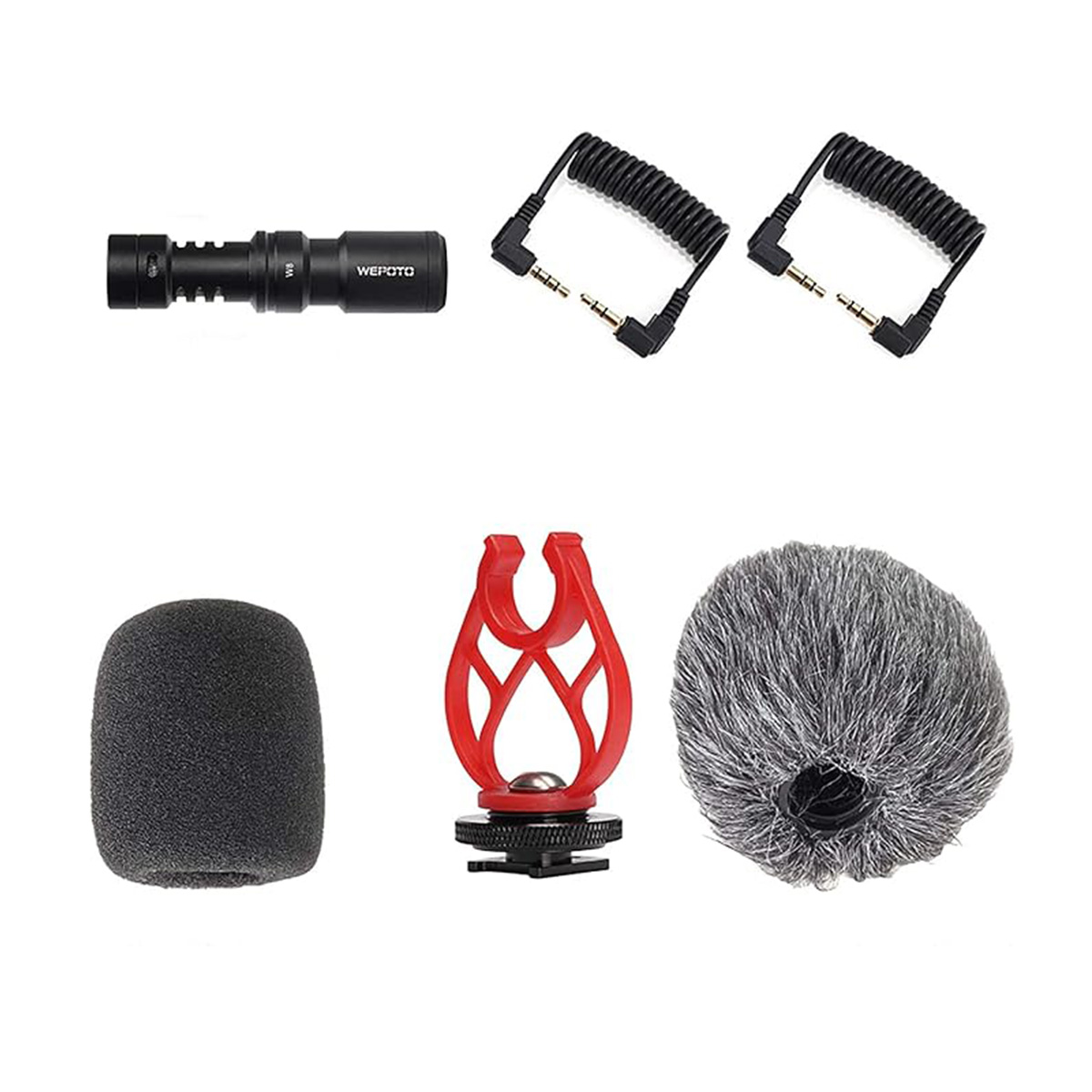 Universal Video Microphone,Compatible with iPhone Android 3.5mm Interface Smartphones, 3.5mm Interface Canon EOS/Nikon DSLR/Sony/Cameras