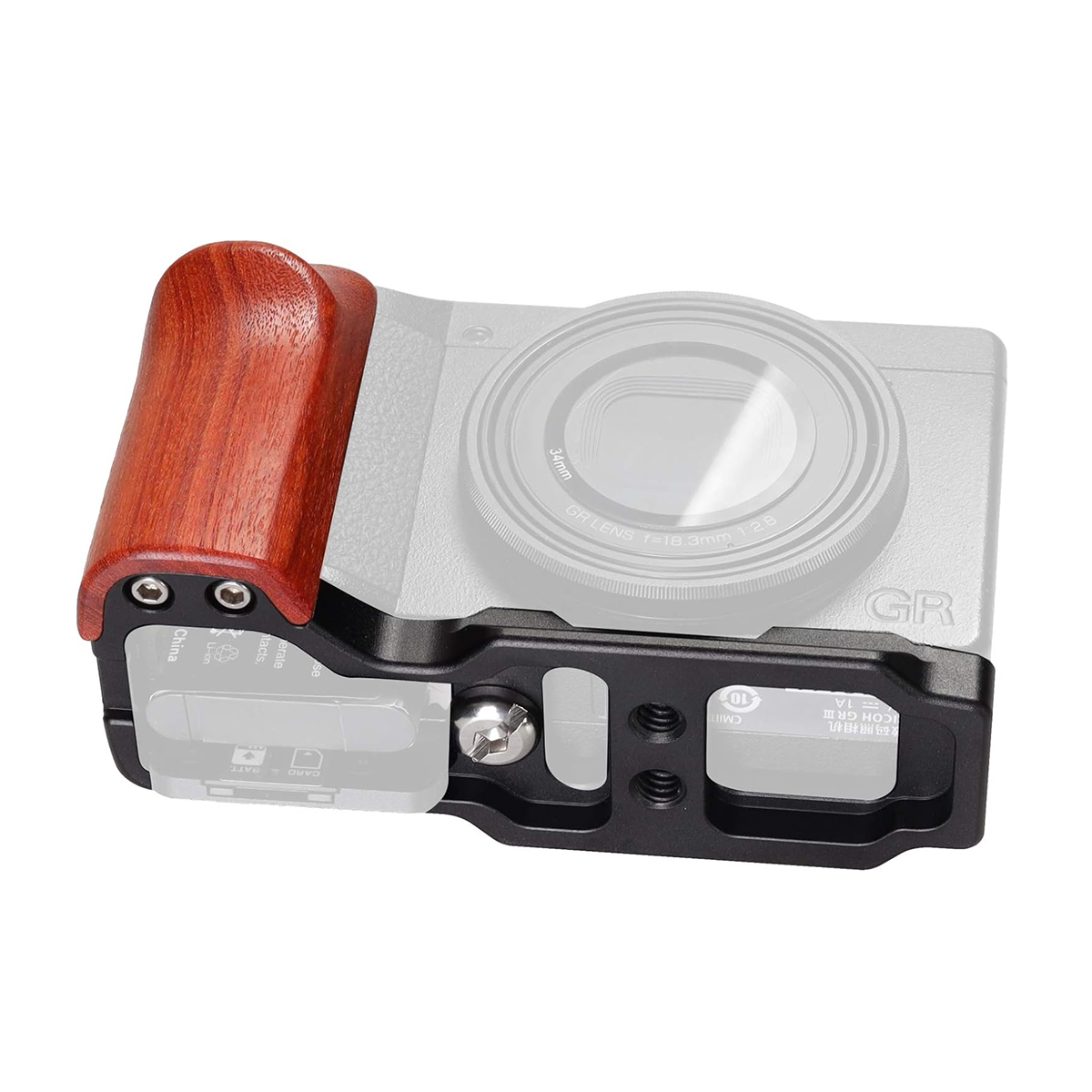 Ricoh GR GRII GR2 Cameras Handgrip Expansion Grip with Quick Release Plate for Arca Release clip, Lightweight Handle