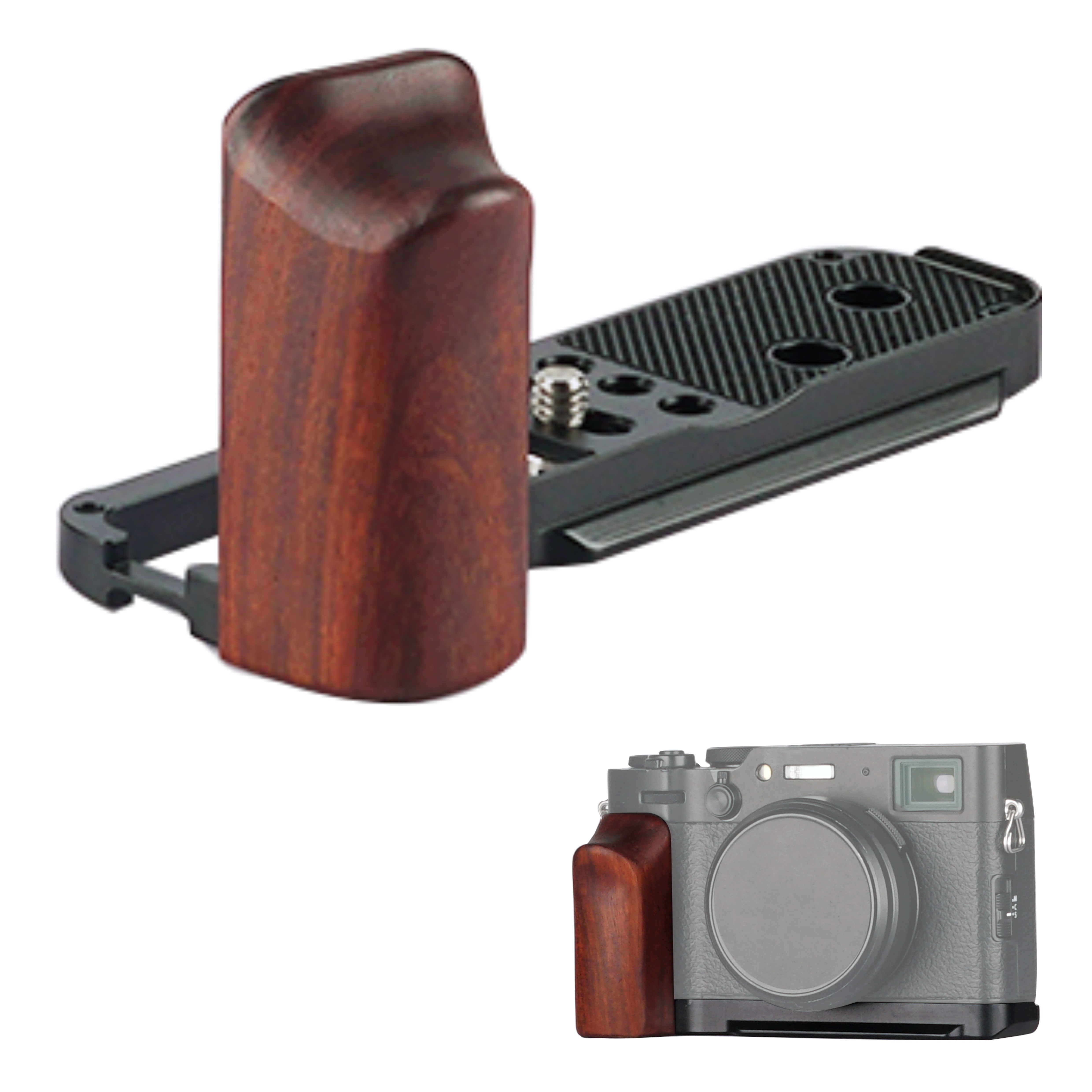 FUJIFILM X100VI / X100V Cameras Handgrip Expansion Grip with Quick Release Plate for Arca Release clip, Lightweight Handle