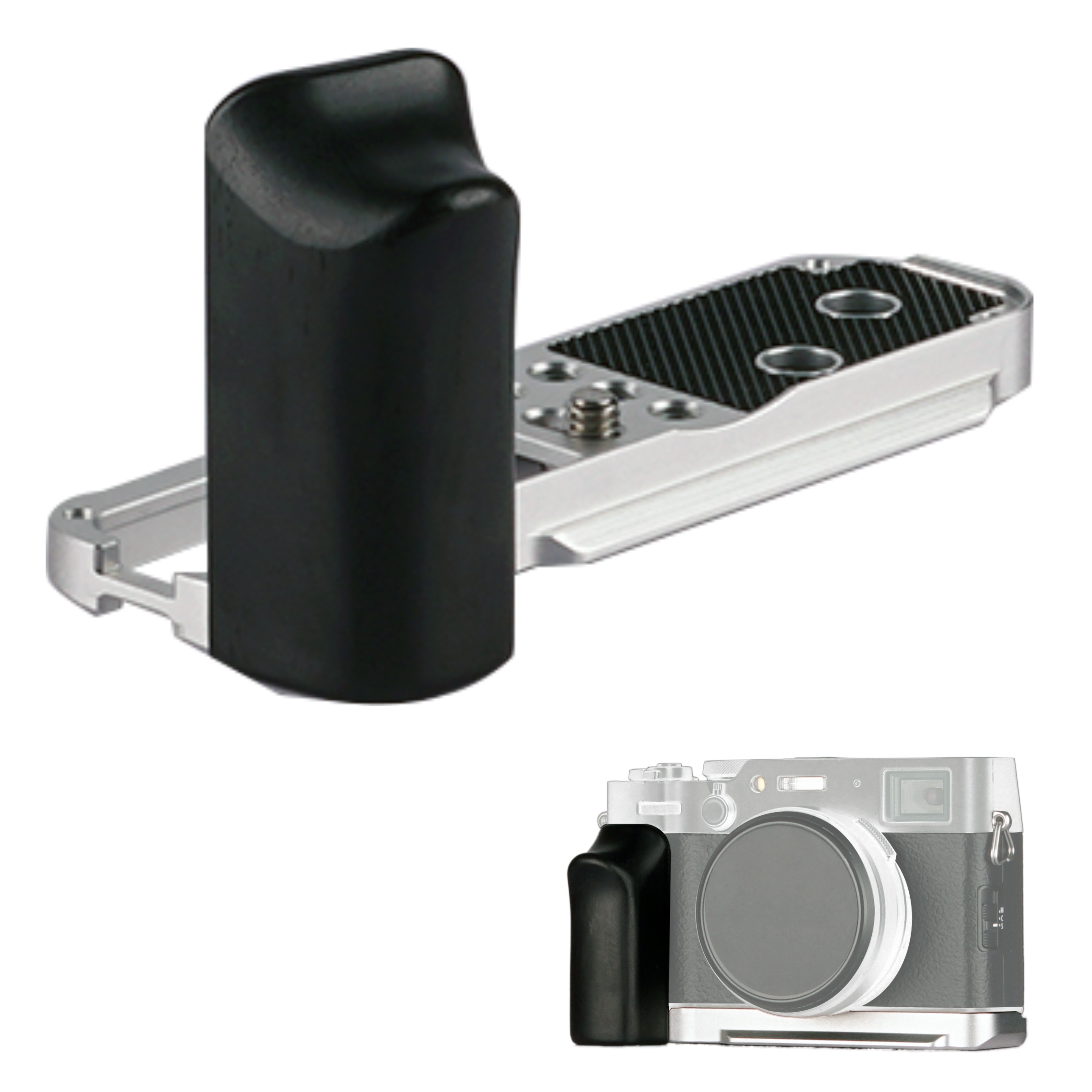 FUJIFILM X100VI / X100V Cameras Handgrip Expansion Grip with Quick Release Plate for Arca Release clip, Lightweight Handle