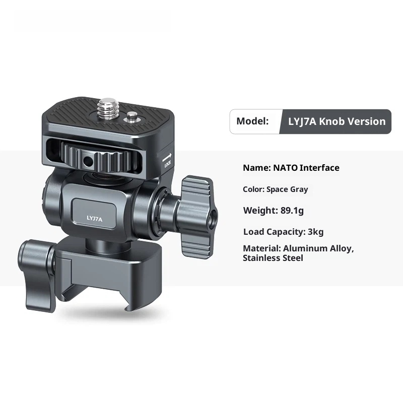 Metal aluminum alloy hot shoe SLR camera mobile phone clip monitor same screen connection accessories bracket cold shoe live shooting snail PTZ rotating rabbit cage Photography
