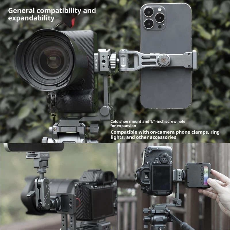 Camera L-type vertical shot clamp pedestal quick shoe SLR micro single PTZ tripod live broadcast video Bay card board side hanging bracket horizontal and vertical screen bracket quick release card board