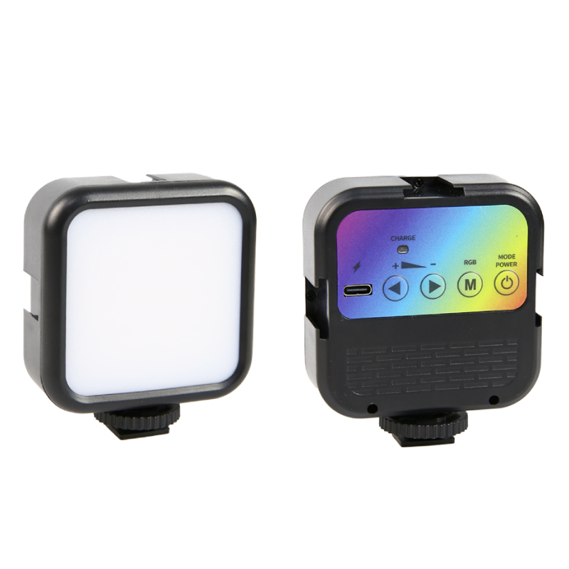 Three-color RGB fill light mobile phone selfie live video photography camera DSLR camera lighting food led atmosphere chargable lithium battery