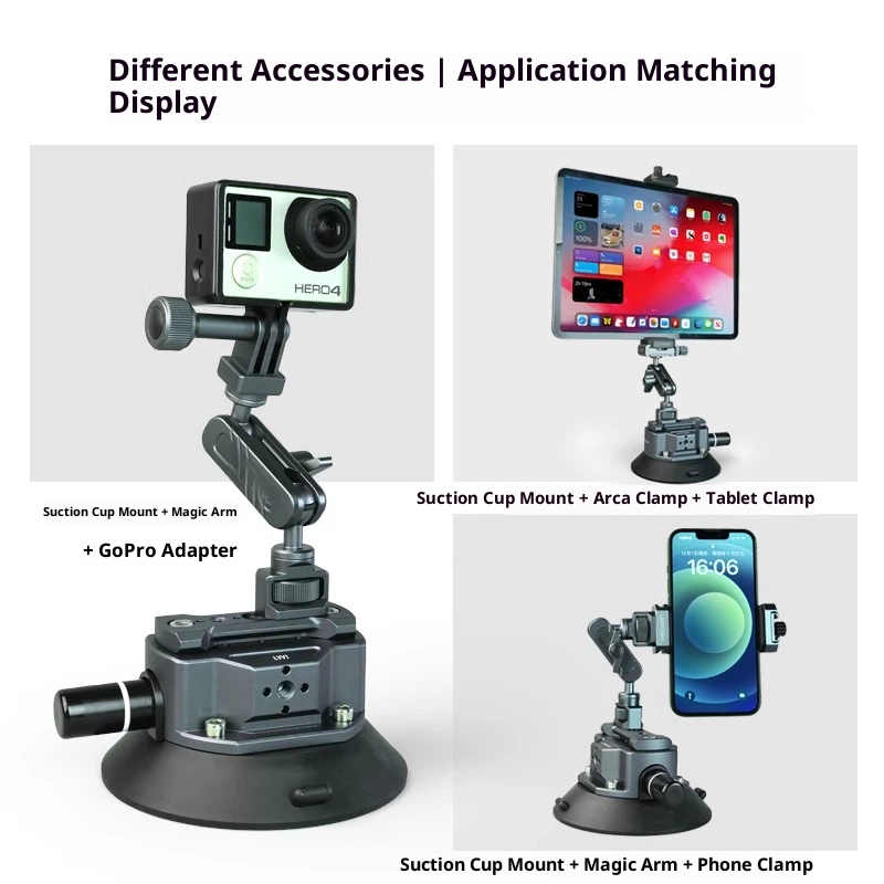 Car Shooting bracket vacuum suction disc car photography and live streaming bracket magic arm expansion car inside and outside window glass mobile mirrorless GOPRO available