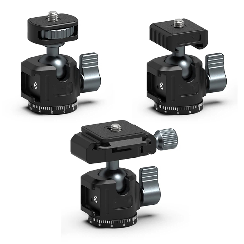 Metal universal revolving cloud platform 360 panoramic tripod mobile phone bracket live shooting video shadow damping camera fixed expansion fill light base accessories