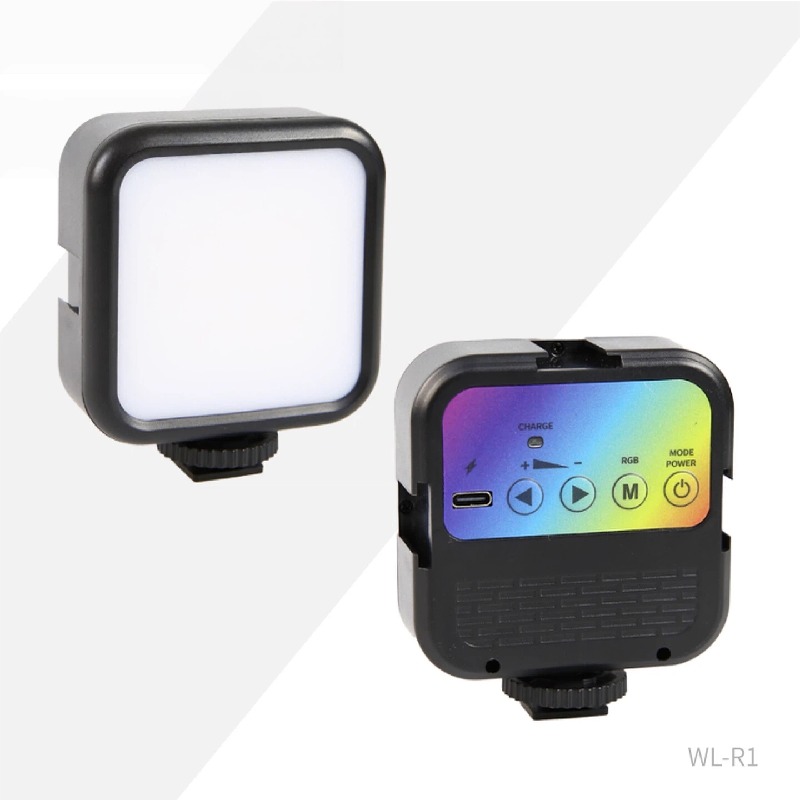 Three-color RGB fill light mobile phone selfie live video photography camera DSLR camera lighting food led atmosphere chargable lithium battery
