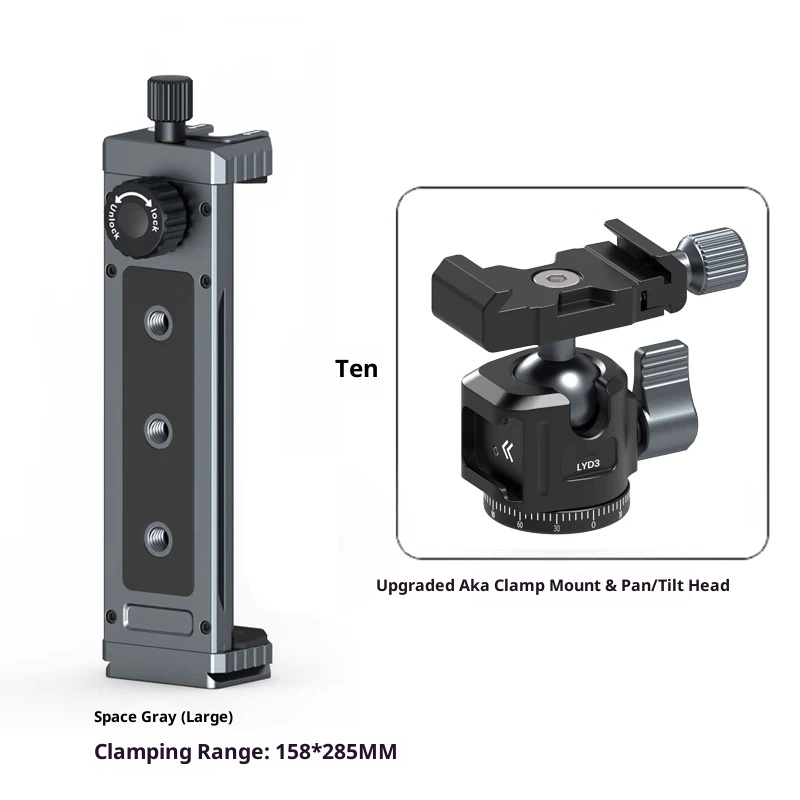 Metal tablet stand for iPad stand desktop stand mobile live streaming camera tripod PTZ accessories fixed clip adapter support frame