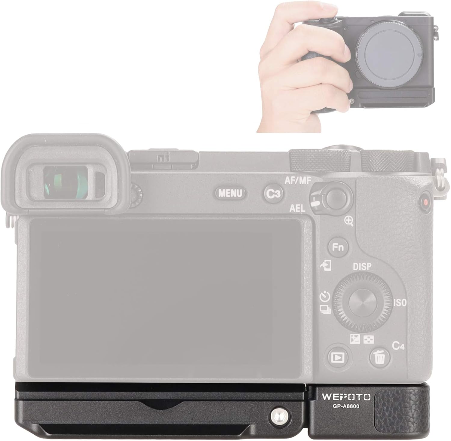 Sony A6600 Cameras Handgrip Expansion Grip with Quick Release Plate for Arca Release clip, Lightweight Handle