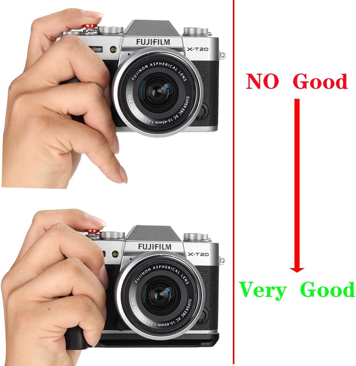 Fujifilm X-T30 X-T20 X-T10 Cameras Handgrip Expansion Grip with Quick Release Plate for Arca Release clip, Lightweight Handle