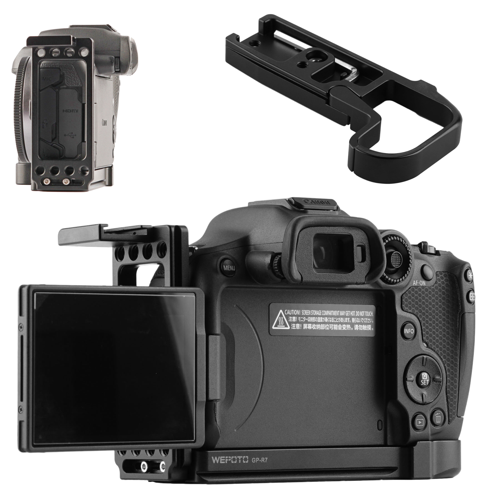 Canon R7 Cameras Handgrip Expansion Grip with Quick Release Plate L Vertical Bracket for Arca Release clip, Lightweight Handle