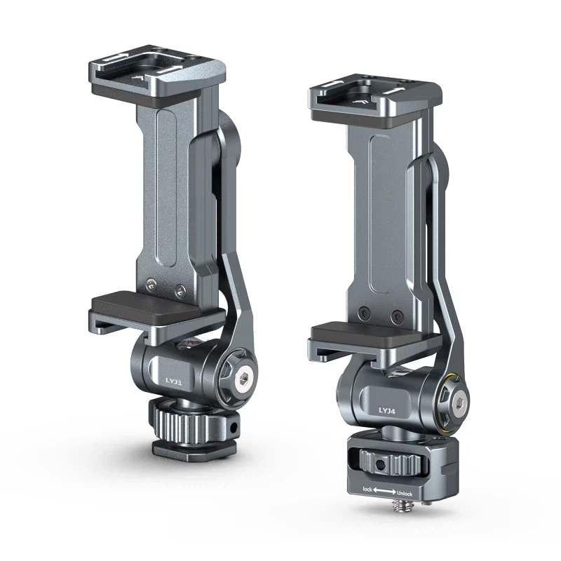 Hot shoe phone holder multi-function SLR camera external display monitor horizontal and vertical shooting live tripod bracket photography double cold shoe fixing clip vlog