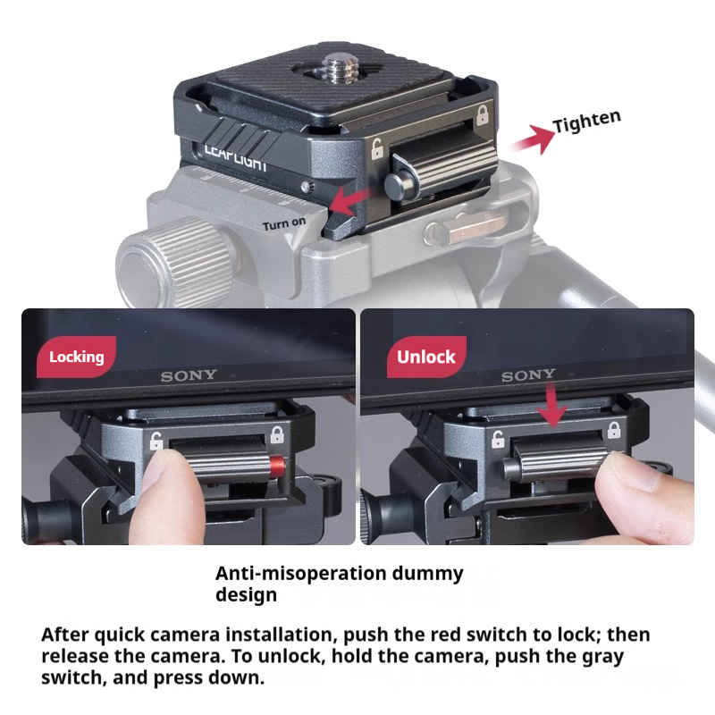 All-metal aka quick release camera SLR quick shoe hanger applicable to Dajiang Zhiyun stabilizer tripod PTZ slide rail quick installation buckle base