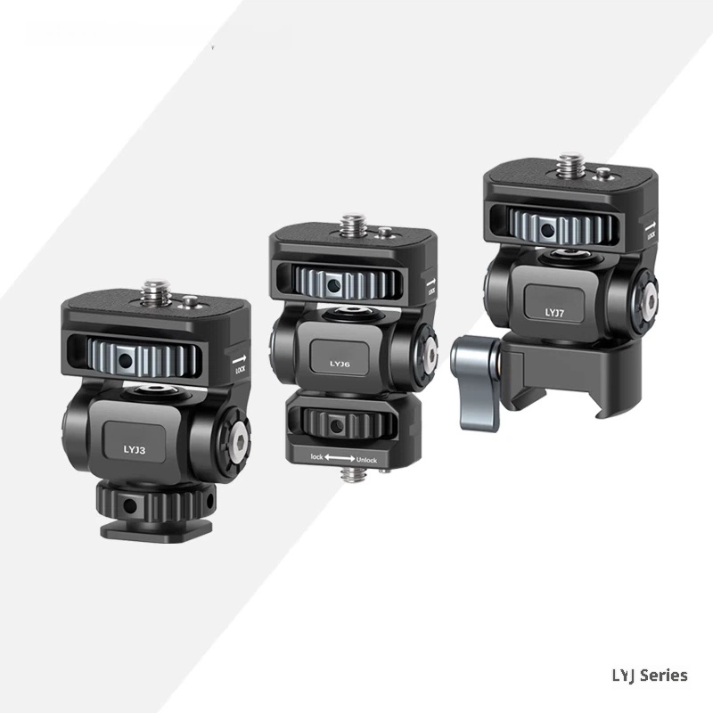 Metal aluminum alloy hot shoe SLR camera mobile phone clip monitor same screen connection accessories bracket cold shoe live shooting snail PTZ rotating rabbit cage Photography