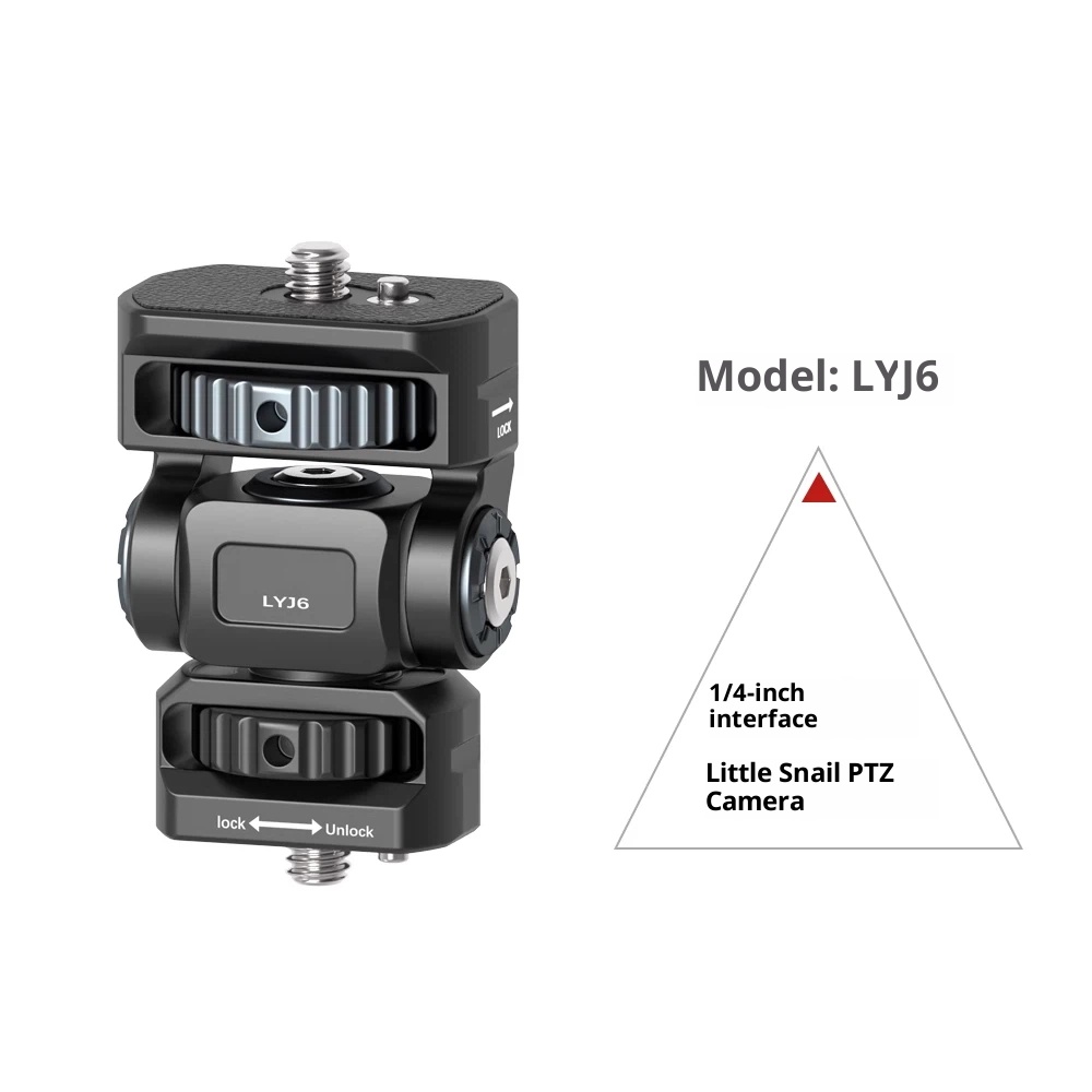 Metal aluminum alloy hot shoe SLR camera mobile phone clip monitor same screen connection accessories bracket cold shoe live shooting snail PTZ rotating rabbit cage Photography