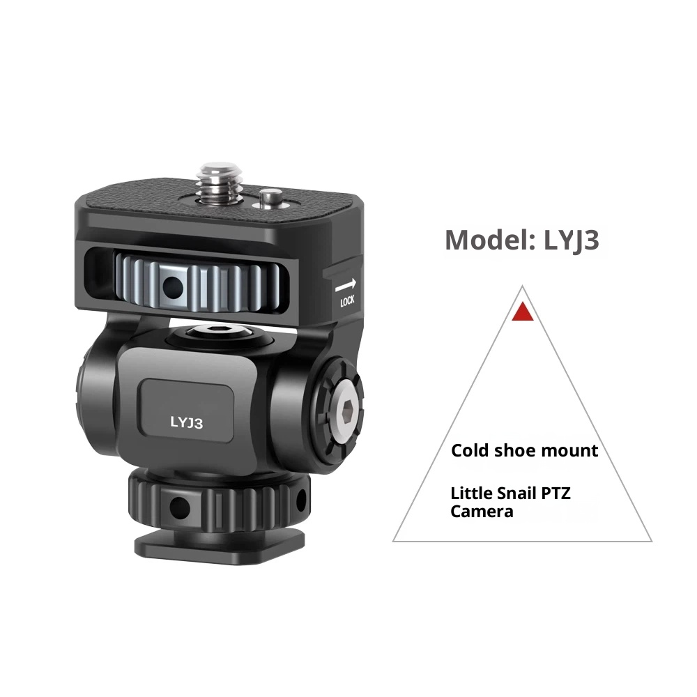 Metal aluminum alloy hot shoe SLR camera mobile phone clip monitor same screen connection accessories bracket cold shoe live shooting snail PTZ rotating rabbit cage Photography