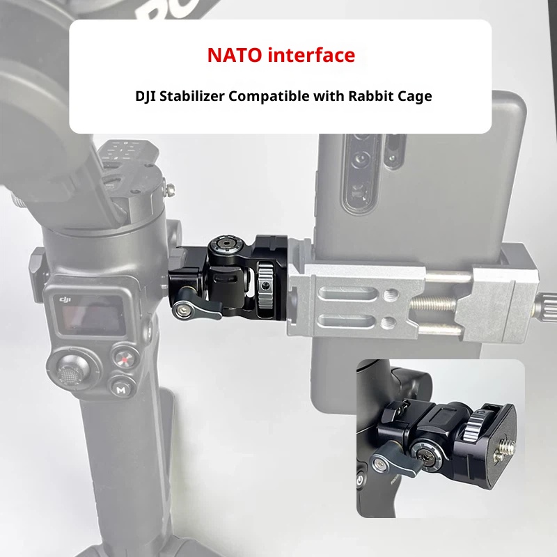 Metal aluminum alloy hot shoe SLR camera mobile phone clip monitor same screen connection accessories bracket cold shoe live shooting snail PTZ rotating rabbit cage Photography