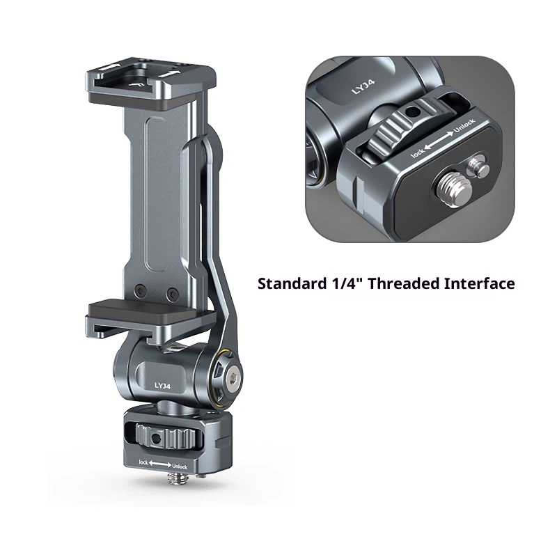 Hot shoe phone holder multi-function SLR camera external display monitor horizontal and vertical shooting live tripod bracket photography double cold shoe fixing clip vlog