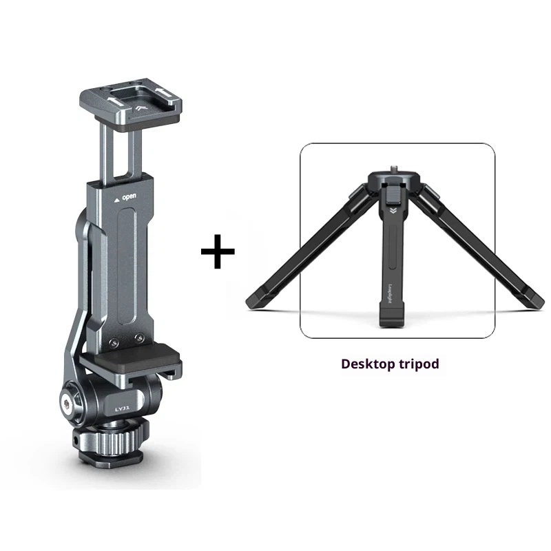 Hot shoe phone holder multi-function SLR camera external display monitor horizontal and vertical shooting live tripod bracket photography double cold shoe fixing clip vlog