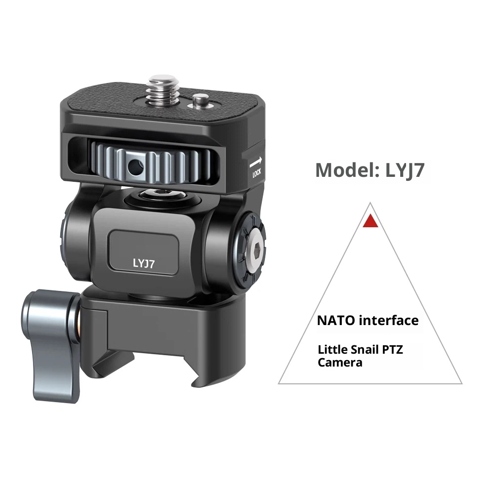 Metal aluminum alloy hot shoe SLR camera mobile phone clip monitor same screen connection accessories bracket cold shoe live shooting snail PTZ rotating rabbit cage Photography