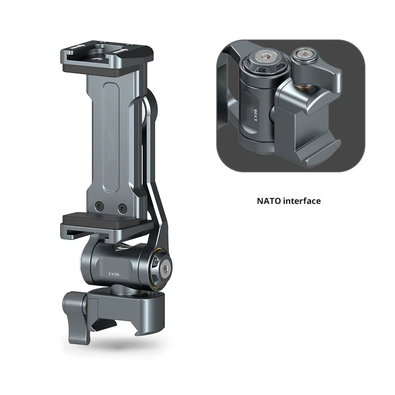 Hot shoe phone holder multi-function SLR camera external display monitor horizontal and vertical shooting live tripod bracket photography double cold shoe fixing clip vlog