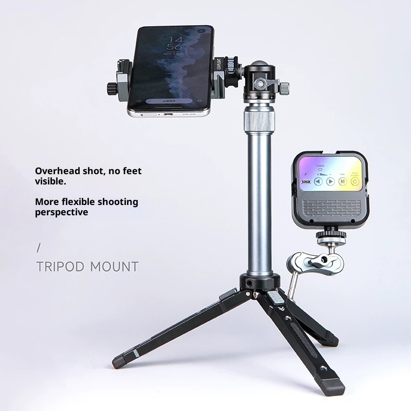 All-metal aluminum alloy tripod mobile phone camera SLR stand for live streaming stabilizer PTZ desktop handheld selfie stick fixed base portable