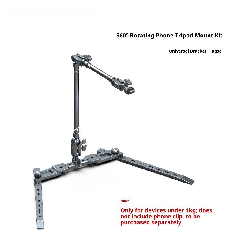 Aluminum Alloy mobile phone High Angle stand desktop dedicated tripod shooting video VOLG live broadcast unpacking calligraphy painting overlooking artifact can expand fill light