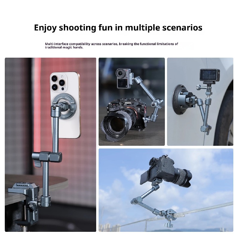Aluminum Alloy large magic hand 17MM ball double-headed photography multifunctional monster arm external monitor camera mobile live streaming tripod rabbit cage extension bracket