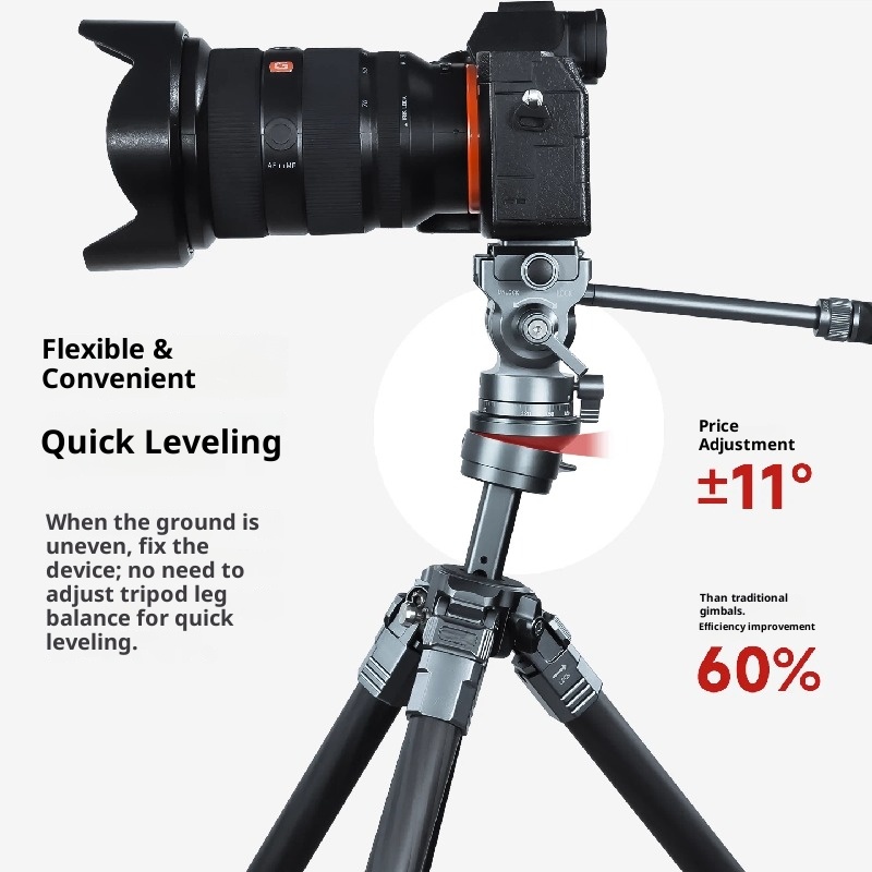 Aluminum Alloy hemisphere bowl center shaft head interchangeable lens digital camera hydraulic head metal base adjustment horizontal 360 degrees rotation can expand flexible leveling special-shaped center shaft