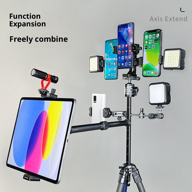 Battle series carbon fiber SLR camera photography camera tripod hydraulic ball head extended central axis compact portable stand