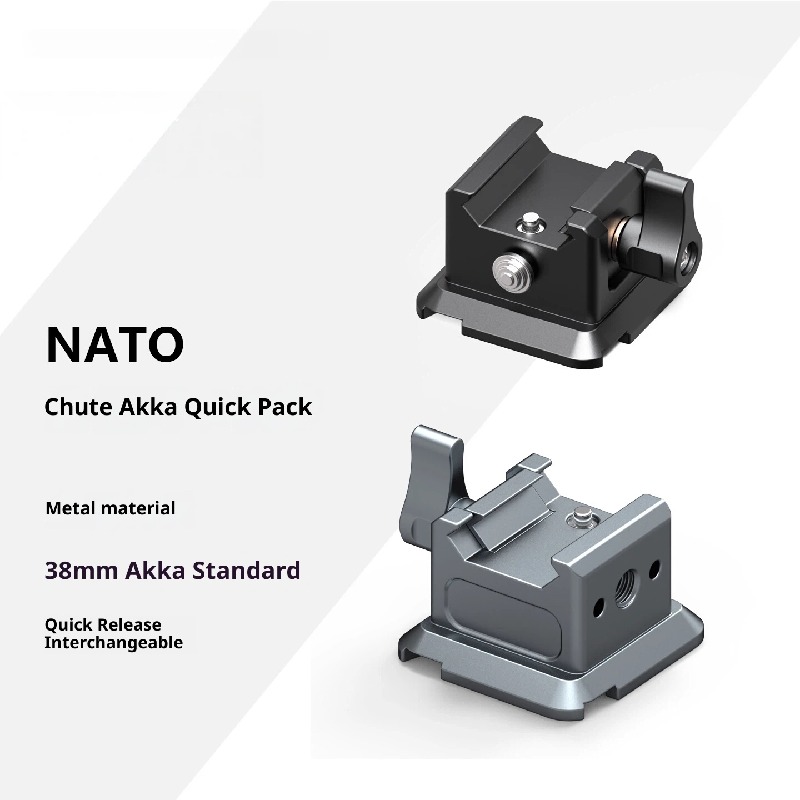 Aluminum Alloy NATO sliding chute to standard aka quick shoe applicable to aka PTZ rabbit cage transfer base DJI stabilizer RS234MiniPro accessories