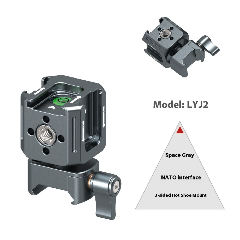 Three-head hot shoe stand interchangeable lens digital camera photography accessories metal expansion PTZ base external fill light microphone aluminum alloy cold shoe mini monitor stand