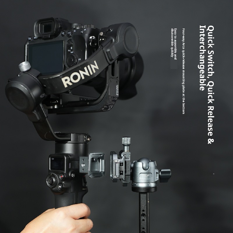 Aluminum Alloy NATO sliding chute to standard aka quick shoe applicable to aka PTZ rabbit cage transfer base DJI stabilizer RS234MiniPro accessories