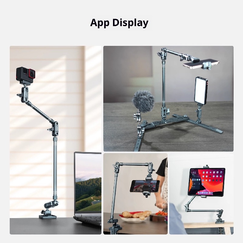 Aluminum Alloy mobile phone High Angle stand desktop dedicated tripod shooting video VOLG live broadcast unpacking calligraphy painting overlooking artifact can expand fill light