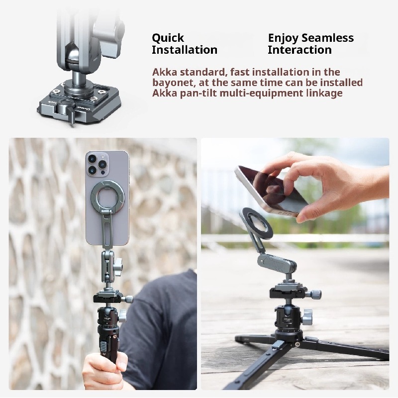 Magsafe magnetic suction phone holder quick shoe horizontal and vertical screen shooting standard aka clamp pedestal universal compatible neck hanging bracket first person vlog live streaming equipment