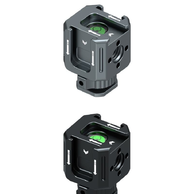 Three-head hot shoe stand interchangeable lens digital camera photography accessories metal expansion PTZ base external fill light microphone aluminum alloy cold shoe mini monitor stand