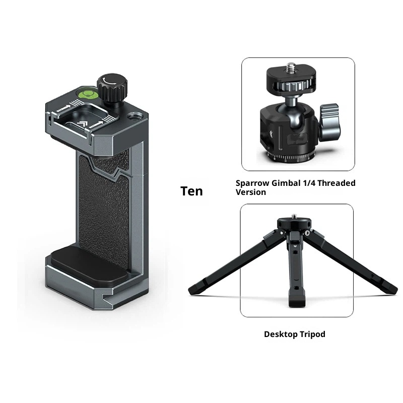 Metal phone holder tripod PTZ universal photography video live broadcast fixed bracket accessory vlog Douyin video selfie new multi-function aluminum alloy clip