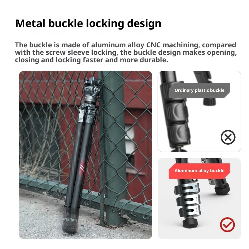 [Pull button] carbon fiber tripod interchangeable lens digital camera photography camera aluminum alloy spherical hydraulic PTZ extended center shaft light and portable bracket