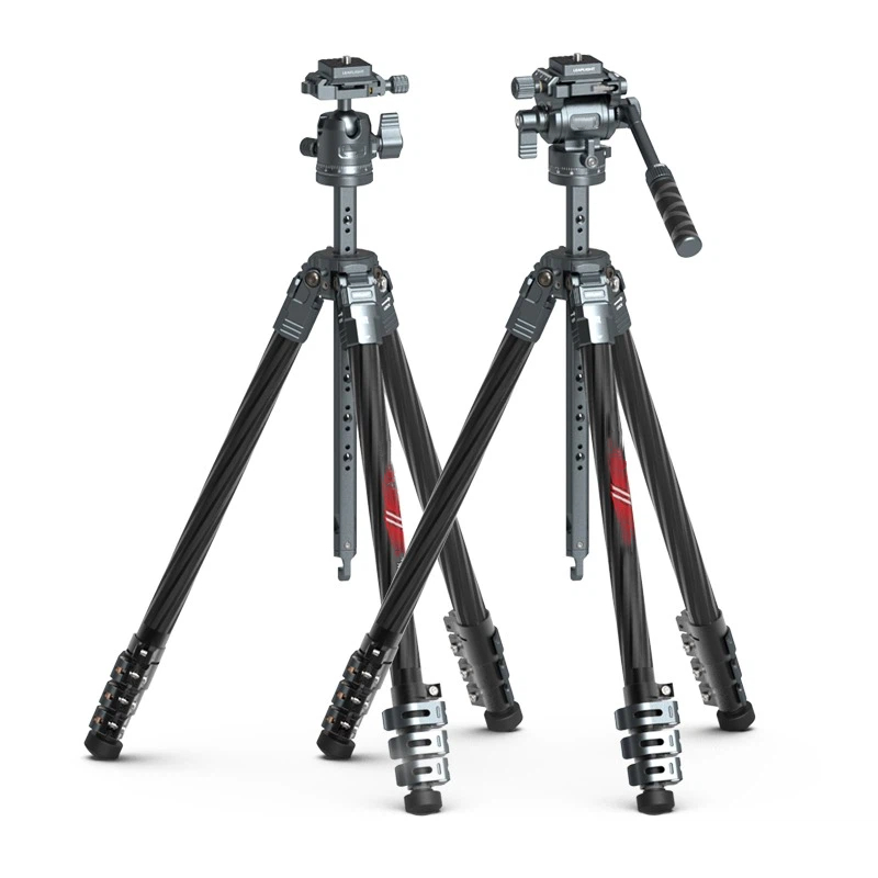 [Pull button] carbon fiber tripod interchangeable lens digital camera photography camera aluminum alloy spherical hydraulic PTZ extended center shaft light and portable bracket