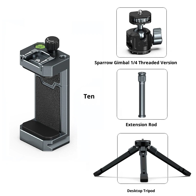 Metal phone holder tripod PTZ universal photography video live broadcast fixed bracket accessory vlog Douyin video selfie new multi-function aluminum alloy clip