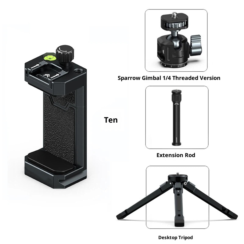 Metal phone holder tripod PTZ universal photography video live broadcast fixed bracket accessory vlog Douyin video selfie new multi-function aluminum alloy clip