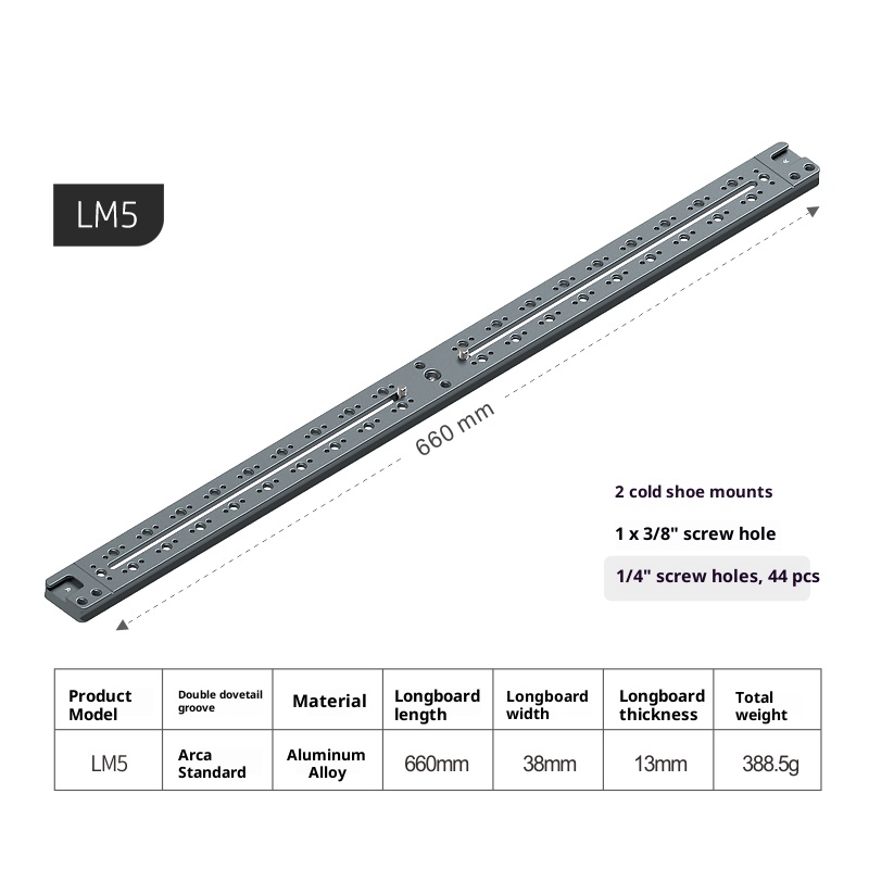 Lai standard aka camera quick shoe lengthened plate tripod PTZ telephoto lens extension plate SLR base quick release plate accessories mobile phone multi-position bracket Universal