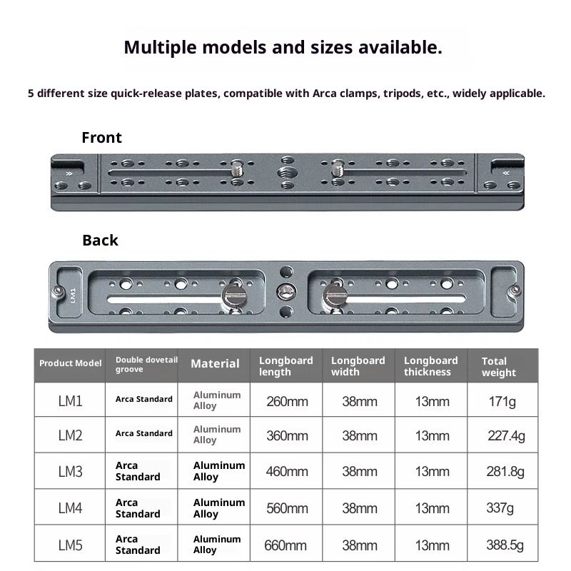 Lai standard aka camera quick shoe lengthened plate tripod PTZ telephoto lens extension plate SLR base quick release plate accessories mobile phone multi-position bracket Universal