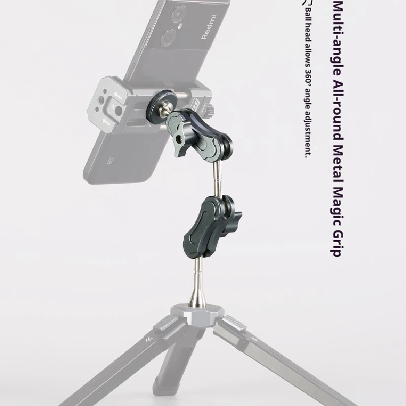Lai metal aluminum alloy Universal magic arm vise grips extension bracket tripod stand for live streaming fill light microphone hand Desktop 360-degree rotating pea monitor