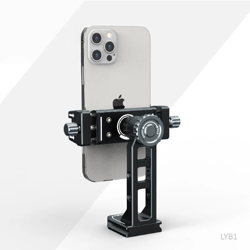 Metal rotating phone holder horizontal and vertical tripod universal clip live universal desktop bracket aluminum alloy PTZ aka clamp pedestal compatible with Dajiang stabilizer