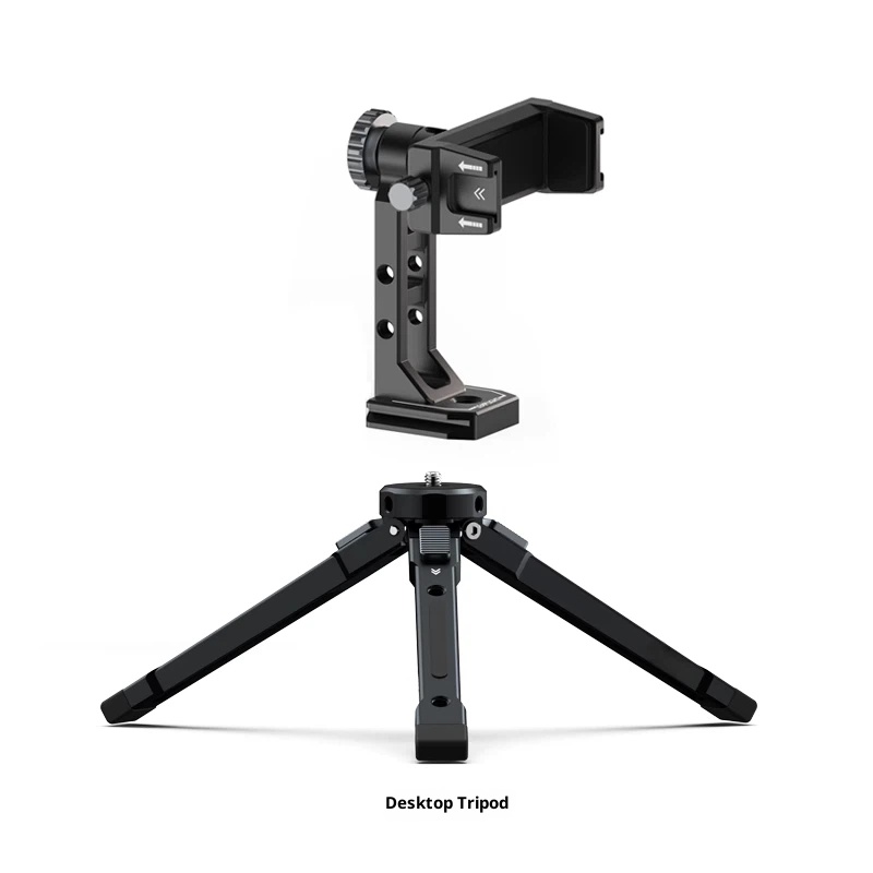 Metal rotating phone holder horizontal and vertical tripod universal clip live universal desktop bracket aluminum alloy PTZ aka clamp pedestal compatible with Dajiang stabilizer