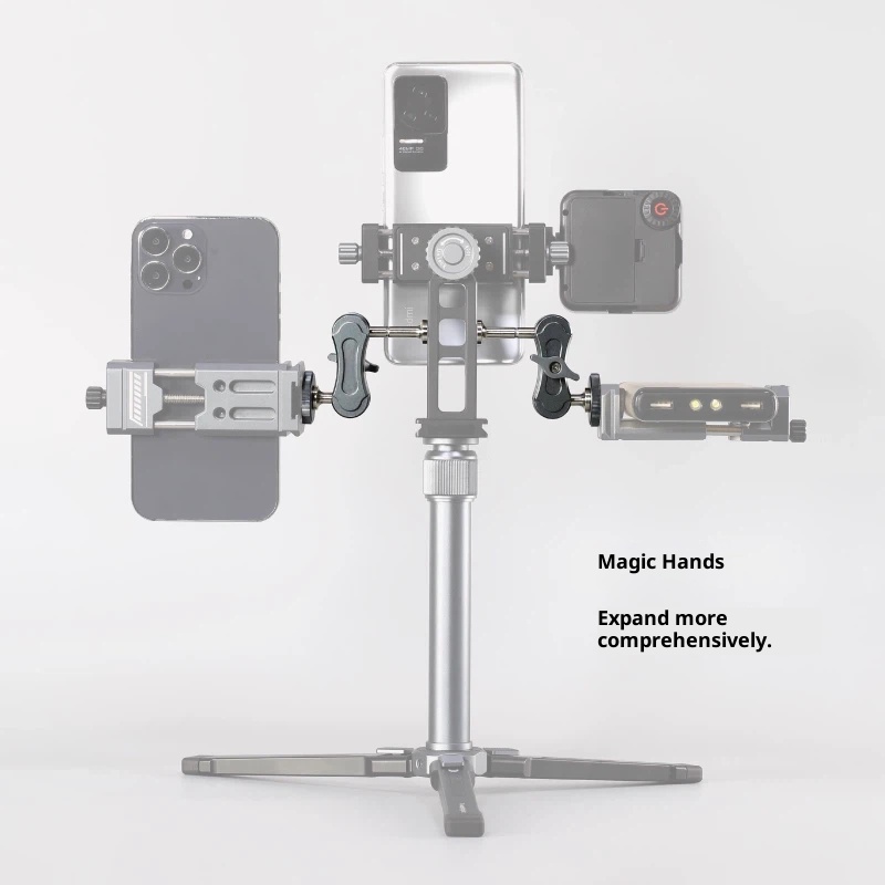 Lai metal aluminum alloy Universal magic arm vise grips extension bracket tripod stand for live streaming fill light microphone hand Desktop 360-degree rotating pea monitor