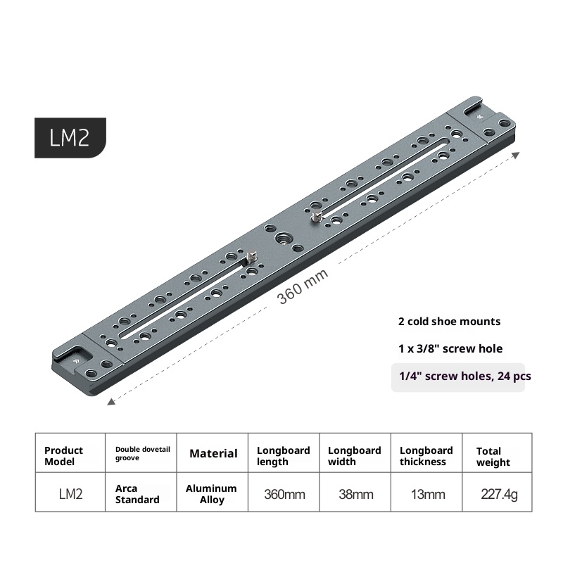 Lai standard aka camera quick shoe lengthened plate tripod PTZ telephoto lens extension plate SLR base quick release plate accessories mobile phone multi-position bracket Universal