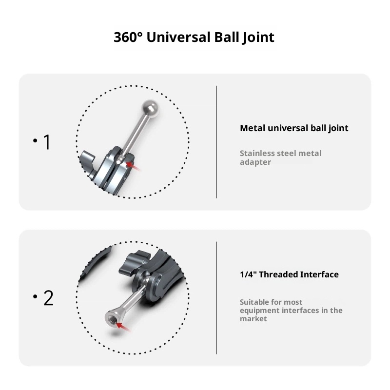 Lai metal aluminum alloy Universal magic arm vise grips extension bracket tripod stand for live streaming fill light microphone hand Desktop 360-degree rotating pea monitor