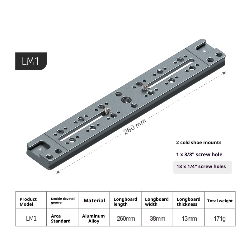 Lai standard aka camera quick shoe lengthened plate tripod PTZ telephoto lens extension plate SLR base quick release plate accessories mobile phone multi-position bracket Universal